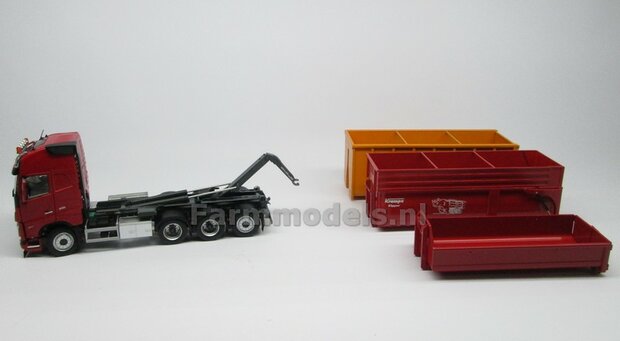 CLEAR WHITE HOOKLIFT VOLVO FH5 8x4 met Meiller haakarm incl. gratis stickerset WERKVERKEER 1:32 MargeModels  MM2235-01 