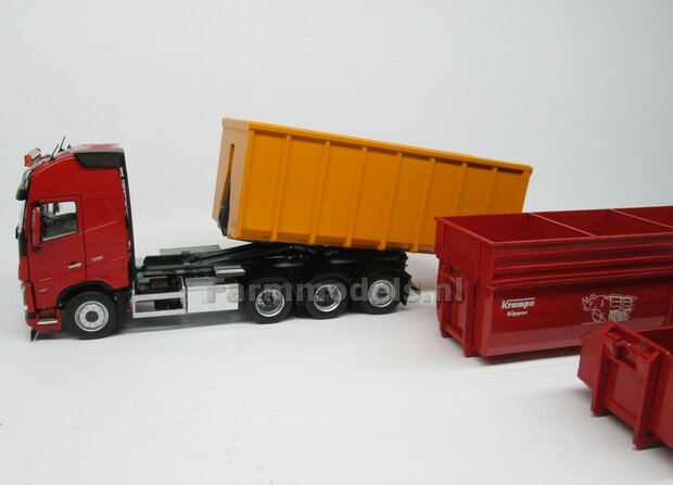 CLEAR WHITE HOOKLIFT VOLVO FH5 8x4 met Meiller haakarm incl. gratis stickerset WERKVERKEER 1:32 MargeModels  MM2235-01 