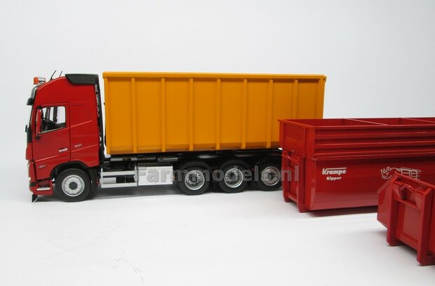 CLEAR WHITE HOOKLIFT VOLVO FH5 8x4 met Meiller haakarm incl. gratis stickerset WERKVERKEER 1:32 MargeModels  MM2235-01 