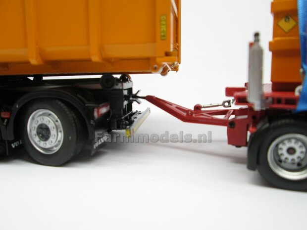 CLEAR WHITE HOOKLIFT VOLVO FH5 8x4 met Meiller haakarm incl. gratis stickerset WERKVERKEER 1:32 MargeModels  MM2235-01 