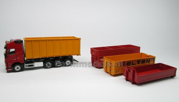 CLEAR WHITE HOOKLIFT VOLVO FH5 8x4 met Meiller haakarm incl. gratis stickerset WERKVERKEER 1:32 MargeModels  MM2235-01 