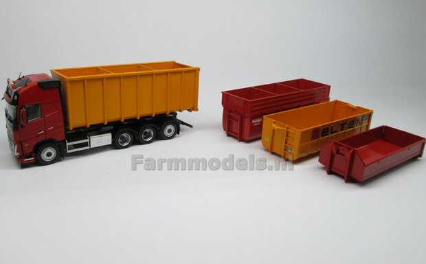 CLEAR WHITE HOOKLIFT VOLVO FH5 8x4 met Meiller haakarm incl. gratis stickerset WERKVERKEER 1:32 MargeModels  MM2235-01 