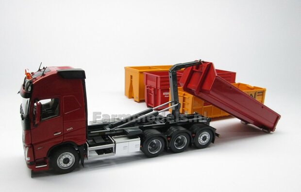 CLEAR WHITE HOOKLIFT VOLVO FH5 8x4 met Meiller haakarm incl. gratis stickerset WERKVERKEER 1:32 MargeModels  MM2235-01 