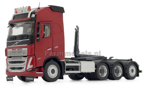 VOORBEELD FOTOS: HOOKLIFT VOLVO FH5 met Farmmodels bouwkits, Krampe haakarmbak van Wiking met opzetschotten, Nooteboom semi-dieplader etc.