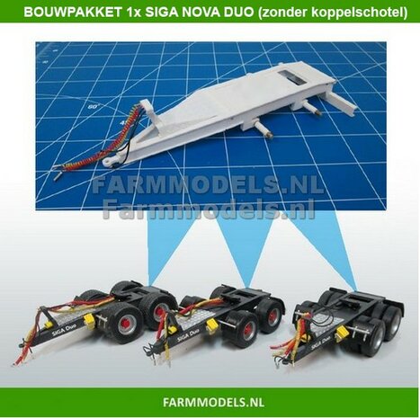 VOORBEELD FOTO&#039;S Siga Nova Duo, tandem as Dolly t.b.v. trailers en mesttanks Bouwpakket Basis 1:32 