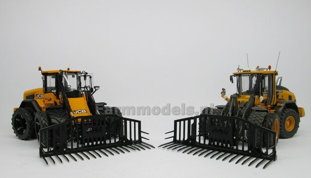 GRASVORK  JCB  Opklapbaar voor Farmmodels bouwkit &egrave;n VAB-STD snelwissels van o.a. Volvo en JCB shovels van Agri Collectable 1:32  AT3200181