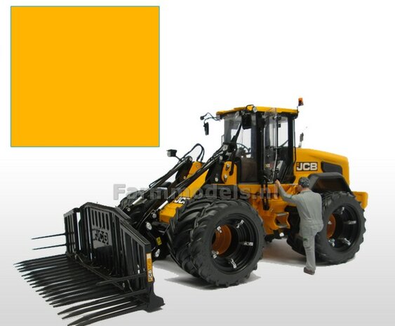 JCB 435S Shovel AT GEEL Spuitbus / Spraypaint - Farmmodels series = Industrie lak, 400ml. ook voor schaal 1:1 zeer geschikt!!   