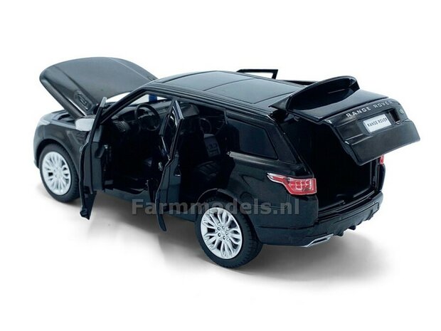 ZWART Range Rover Sport, Pull back, licht en geluid 1:32   tay32105017