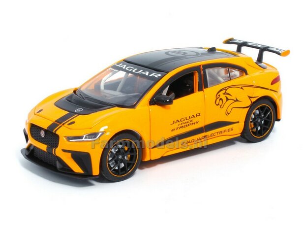 ORANJE Jaguar I-PACE e-TROPHY, Pull back, licht en geluid 1:32   tay32110012