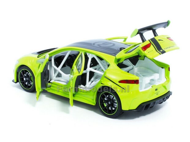 GROEN Jaguar I-PACE e-TROPHY, Pull back, licht en geluid 1:32   tay32110013