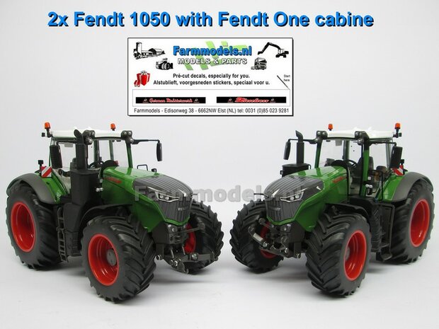 2x !!  Fendt 1050 Vario met Fendt One Cabine (2022) + FREE GIFT 2 delige voorruit stickerset Dieselross German Meisterwerk 1:32 Wiking WK77864   NB2B