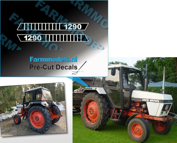 David Brown 1290 Typenr. Pr&eacute;-Cut Decals, &nbsp;Geschikt David Brown met kabine Farmmodels.nl, 1:32