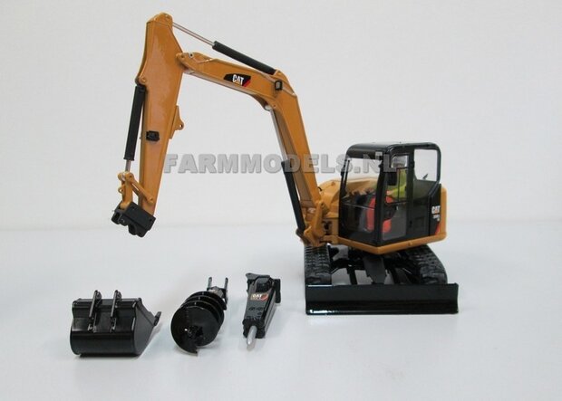 Caterpillar 308E2 CR SB Midigraver + Machinist  &amp; diverse toebehoren 1:32  DCM 85239   