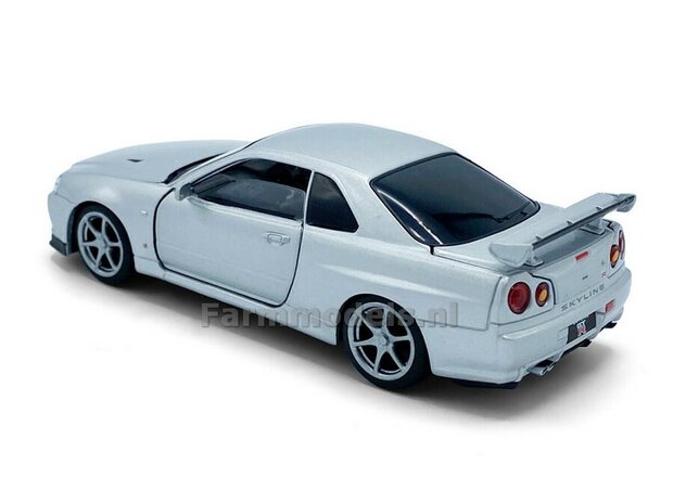 ZILVER GRIJS Nissan GT-R34 V-Spec II / Pull back, licht en geluid  tay32115012