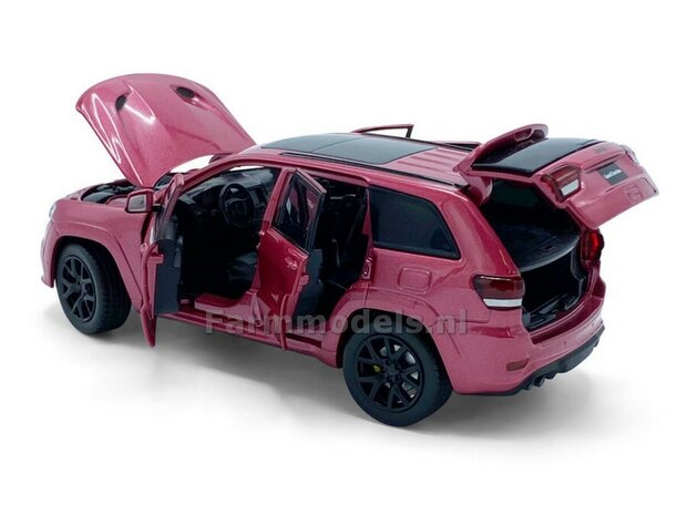 ROZE/ROOD Jeep Grand Cherokee Trackhawk, Licht, geluid en sturende voorwielen, 1:32   tay32170012