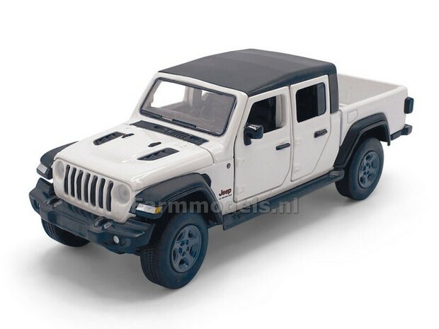 WIT Jeep Gladiator, Licht, geluid en sturende voorwielen  1:32    TAY32170026