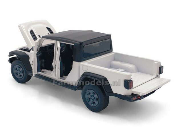 WIT Jeep Gladiator, Licht, geluid en sturende voorwielen  1:32    TAY32170026