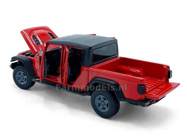 ROOD Jeep Gladiator, Licht, geluid en sturende voorwielen 1:32    TAY32130001