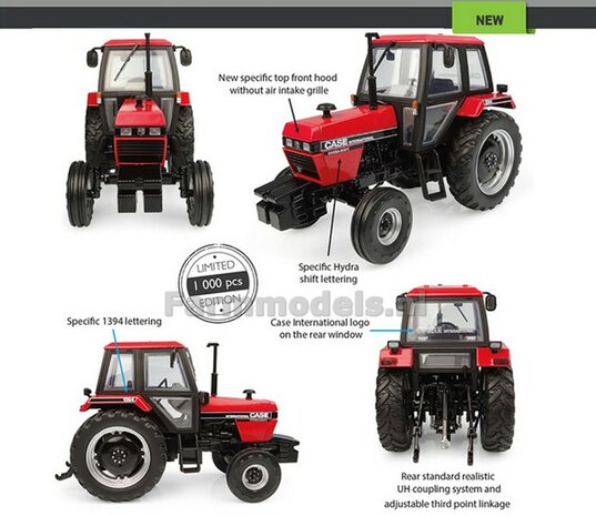 Case IH 1394 2wd Zwart-Rood 1:32 Universal Hobbies UH6471  