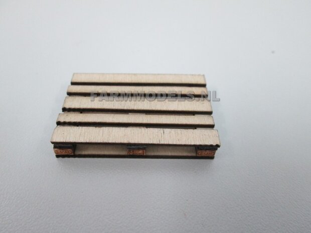 5x Houten Euro Pallets met euro merkteken, echt hout, zelf samenstellen 1:32