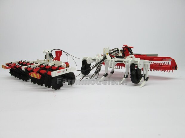 2 machines: MGP Parolin magnum 5m completa 2x grondbewerkingswerktuigen, front- &amp; achterhef  1:32 Agringegno Models