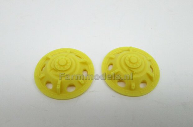 2x  John Deere Wielkom &Oslash; 31 mm, kunststof geel Resin  1:32    04274 CAPS