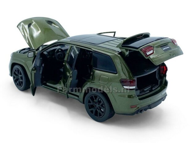 GROEN Jeep Grand Cherokee Trackhawk, Licht, geluid en sturende voorwielen, 1:32   tay32170013