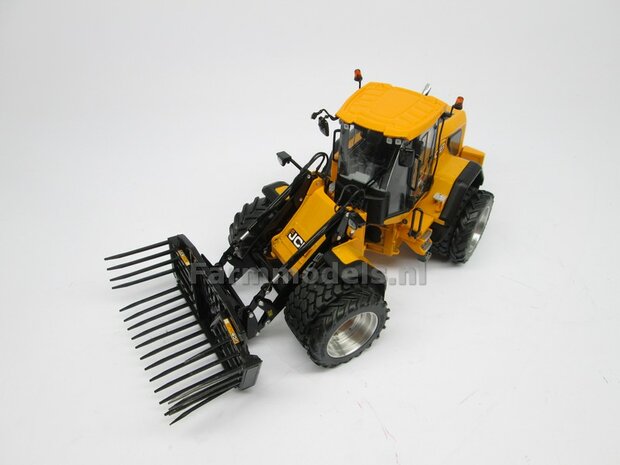 2x brede Shovel banden  &Oslash; 47 mm + Alu. velgen geschikt voor JCB 435 serie Agri Collectables 1:32         