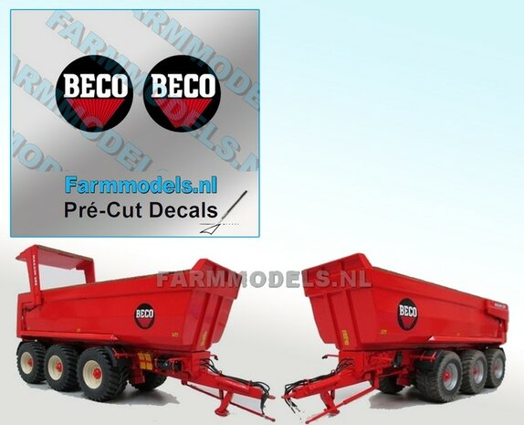 2x BECO logo &Oslash; 30 mm stickers/ Pr&eacute;-Cut Decals 1:16 Farmmodels.nl 