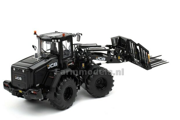 BLACK   JCB 435S Agri Shovel met opklapbare grasvork en snelwissel Lim. Ed. 1500   1:32   Agri Collectables   AT3200183 