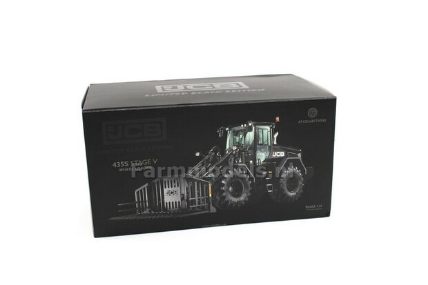 BLACK   JCB 435S Agri Shovel met opklapbare grasvork en snelwissel Lim. Ed. 1500   1:32   Agri Collectables   AT3200183 