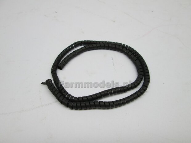 BLACK Spiral Guard &Oslash; 3 mm x 250 mm Zwarte Flexibele hydroliekleiding/ slang bescherming  1:32    