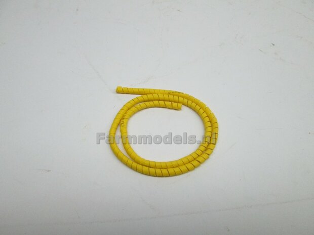 YELLOW Spiral Guard &Oslash; 1,5 mm x 250 mm Gele Flexibele hydroliekleiding/ slang bescherming  1:32    