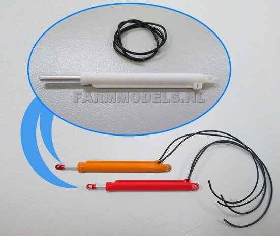 3D Cilinder grijs, Lengte in: 45 mm, Lengte uit: 80 mm, &Oslash; 3.88 mm + 20cm hydroliekleiding &Oslash; 0.8 mm           