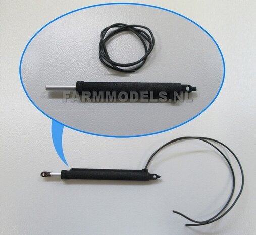 3D Cilinder zwart, Lengte in: 45 mm, Lengte uit: 80 mm, &Oslash; 3.88 mm + 20cm hydroliekleiding &Oslash; 0.8 mm                     