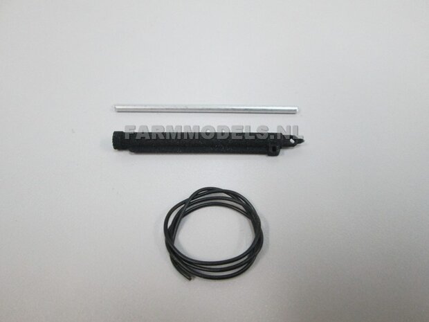 3D Cilinder zwart, Lengte in: 45 mm, Lengte uit: 80 mm, &Oslash; 3.88 mm + 20cm hydroliekleiding &Oslash; 0.8 mm                     
