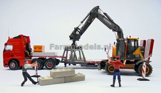 BOUWKIT: Stempels/ Steunpoten set o.a. geschikt voor de Atlas 160W, de Liebherr 916 en Volvo EWR150E van Agri Collectables 1:32 