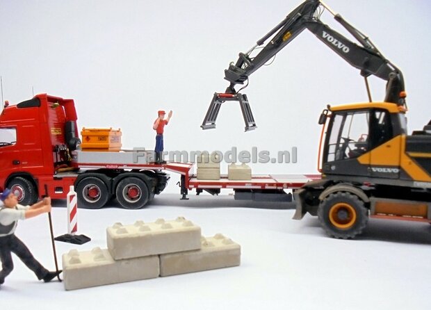 BOUWKIT: Stempels/ Steunpoten set o.a. geschikt voor de Atlas 160W, de Liebherr 916 en Volvo EWR150E van Agri Collectables 1:32 