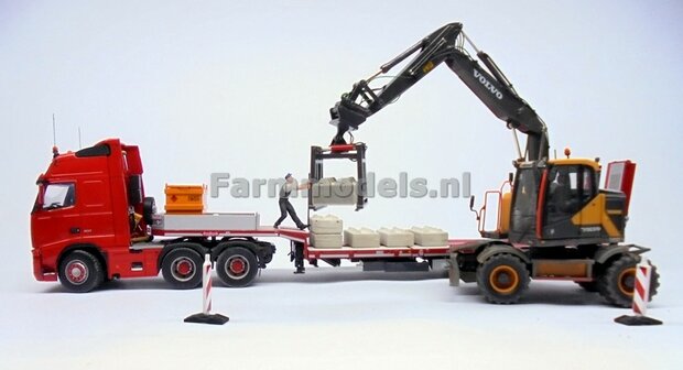 BOUWKIT: Stempels/ Steunpoten set o.a. geschikt voor de Atlas 160W, de Liebherr 916 en Volvo EWR150E van Agri Collectables 1:32 