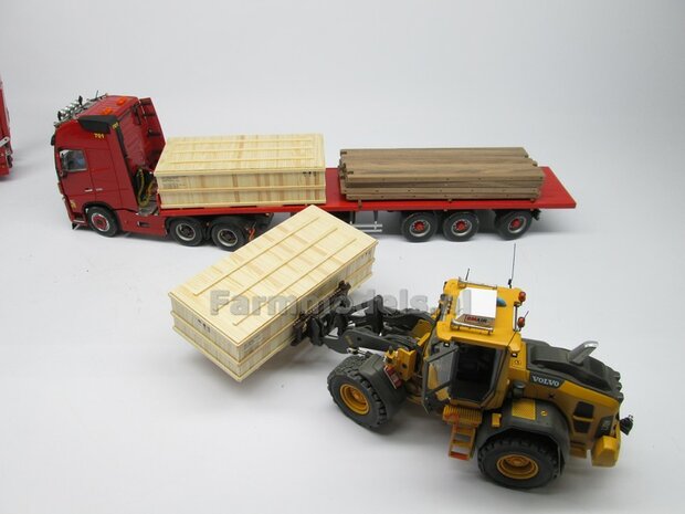 Houten transportkist LARGE, handgemaakt van echte houten latjes incl. bedrukking 1:32