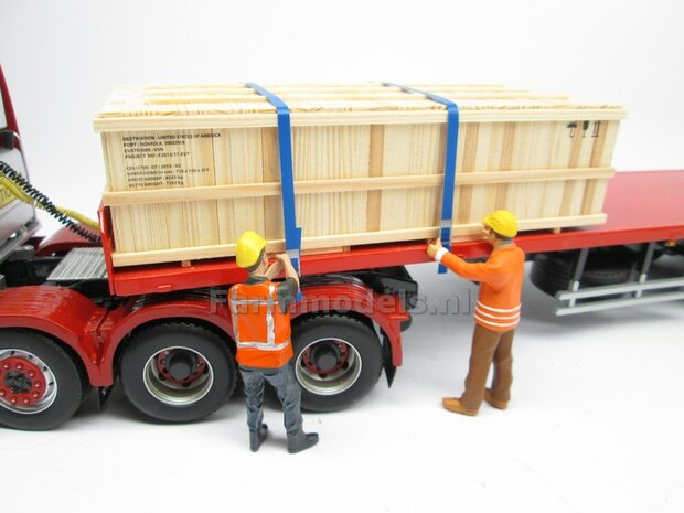 Houten transportkist LARGE, handgemaakt van echte houten latjes incl. bedrukking 1:32