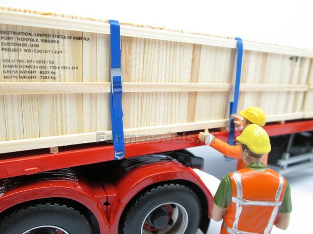 Houten transportkist LARGE, handgemaakt van echte houten latjes incl. bedrukking 1:32