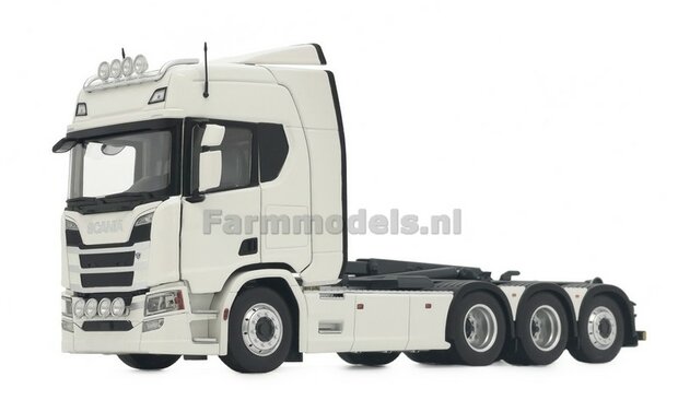 WHITE  Scania R500 8x4 with Meiller hooklift  1:32 MargeModels MM2307-01 