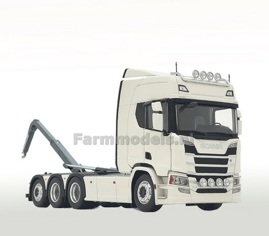 WHITE  Scania R500 8x4 with Meiller hooklift  1:32 MargeModels MM2307-01 
