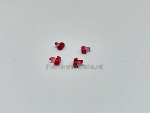 4x Rode verlichting ong. 2.2mm x 4.2mm  1:32 MarGe models Pacton item