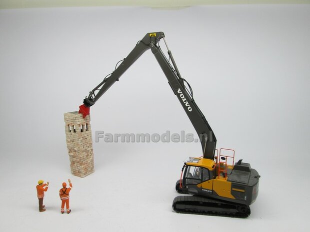 BOUWKIT Betonschaar/ Crusher ROOD OSHUMI FE500, geschikt voor S6/ S60 koppeling (o.a. Volvo EWR150, Volvo EC220LR, Liebherr 916, Atlas van AT) 1:32 