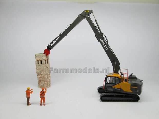 BOUWKIT Betonschaar/ Crusher ROOD OSHUMI FE500, geschikt voor S6/ S60 koppeling (o.a. Volvo EWR150, Volvo EC220LR, Liebherr 916, Atlas van AT) 1:32 