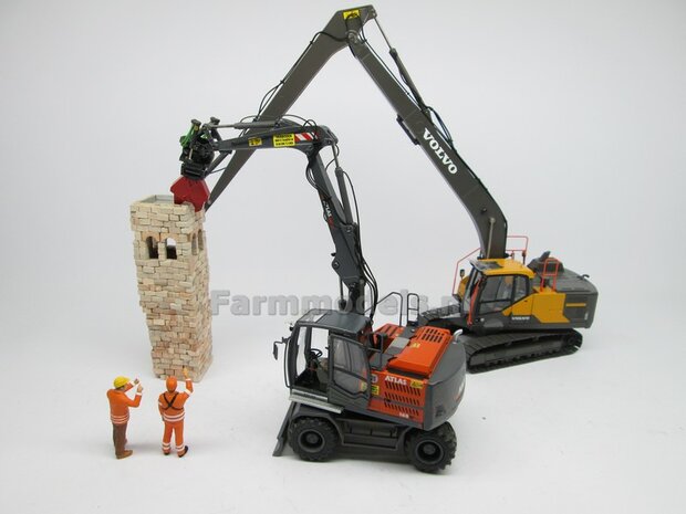 BOUWKIT Betonschaar/ Crusher ROOD OSHUMI FE500, geschikt voor S6/ S60 koppeling (o.a. Volvo EWR150, Volvo EC220LR, Liebherr 916, Atlas van AT) 1:32 