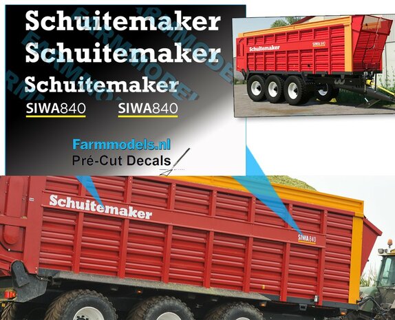 SCHUITEMAKER SIWA 840 NIEUW stickerset Decals 1:32 Farmmodels.nl