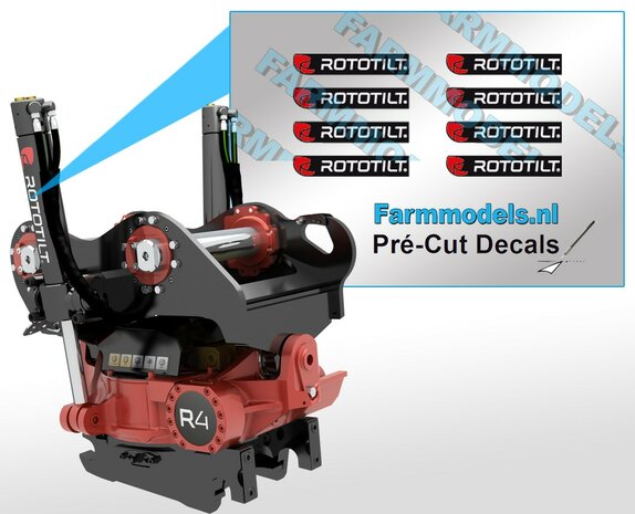 rototilt R4 stickerset 8x Decals 1:32 Farmmodels.nl